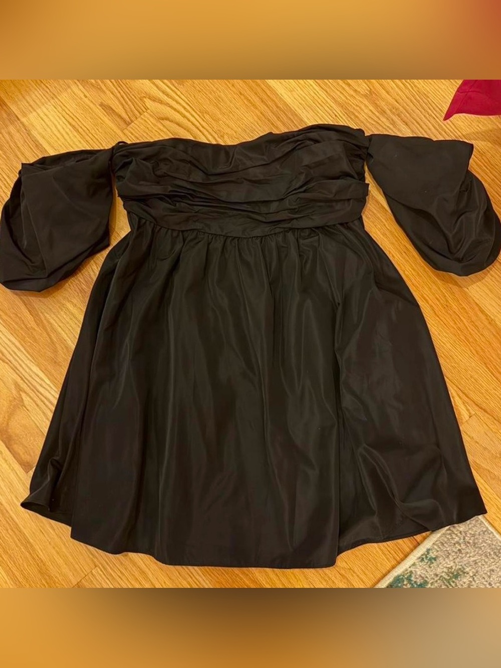 Free People Mia Black Puff Sleeve Dress - Picture 4 of 9